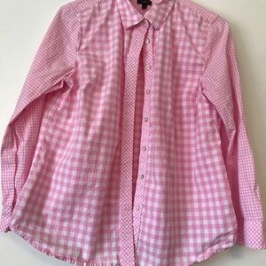 Talbots button shirt with contrast fabrics